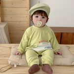 【66-90cm】ロンパース ゾウ柄 グリーン 可愛い 肌触り良い ベビー服 - 画像 (9)