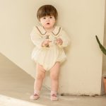 【66-90cm】ロンパース クマ柄 セーラー風 シンプル 着心地良い ベビー服 - 画像 (3)