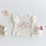 【73-120cm】トップスorパンツ ウサギ ロゴフリル おしゃれ - 画像 (4)