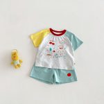 【73-120cm】セットアップ カラーバリ カートゥーン 可愛い ベビー服 - 画像 (5)