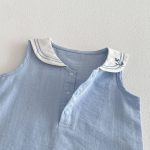 【66-90cm】ロンパース セーラー 無地 シンプル 着心地良い ベビー服 - 画像 (7)