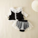 【66-90cm】ロンパースセット 可愛い フリル プレゼント ベビー服 - 画像 (3)