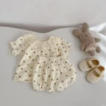 【73-110cm】ロンパース or ワンピース ベビー 女の子 ハート柄 - 画像 (3)