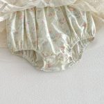 【66-90cm】ロンパース グリーン 花 プリンセス おしゃれ 女の子 - 画像 (13)