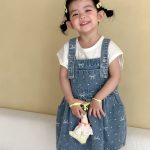 【80-150cm】デニムサロペット 総柄 カジュアル 兄妹お揃い - 画像 (5)