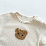 【66-90cm】ロンパース 半袖くま ワッペン ワッフル ベビー服 - 画像 (14)