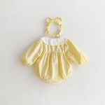 【66-120cm】ロンパース/ワンピース 可愛い キイロ 姉妹服 - 画像 (8)