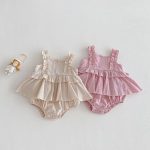 【66-90cm】キャミロンパース フリル 可愛い ベビー服 - 画像 (3)