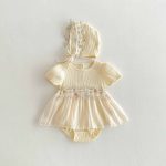 【66-90cm】ロンパース クリーム ワンピース風 おしゃれ 可愛い - 画像 (10)