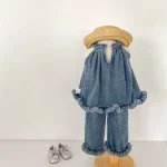 【73-130cm】デニムセットアップ ベビー 女の子 ハルターネック - 画像 (8)