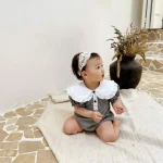 【66-90cm】ロンパース ベビー 女の子 半袖 韓国風 丸襟 - 画像 (13)