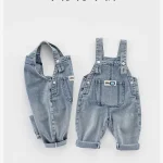 【80-140cm】キッズ ポケット付き デニム サロペット - 画像 (6)