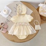 【66-90cm】ロンパース クリーム ワンピース風 おしゃれ 可愛い - 画像 (6)