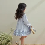 【90-140cm】女の子 無地 フォマールシャツ ワンピース - 画像 (6)
