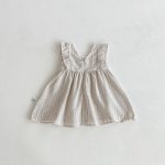 【80-120cm】ワンピース ストライプ フリル シンプル - 画像 (6)