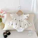 【予約販売】【66-90cm】ロンパース リボン付き パフスリーブ 可愛い 女の子 - 画像 (10)