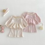 【73-110cm】セットアップ パフスリーブ シンプル 可愛い 女の子