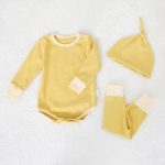 【66-90cm】ロンパース＆レギンス＆帽子 ボーダー 肌触り良い シンプル カラフル ベビー服 - 画像 (4)