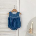 【66-130cm】ロンパース/ワンピース デニム ノースリーブ 姉妹服 - 画像 (11)