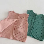 【80-130cm】セットアップ ベビー ノースリーブ ドット柄 - 画像 (4)