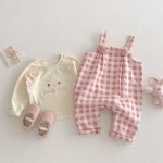 【73-100cm】サロペット 可愛い ピンク チェック ベビー服 - 画像 (5)