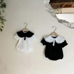 【66-90cm】ロンパース ベビー 女の子 半袖 韓国風 丸襟 - 画像 (20)