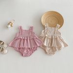 【66-90cm】キャミロンパース フリル 可愛い ベビー服