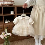 【66-90cm】ロンパース ベビー 女の子 丸襟 レース - 画像 (6)