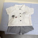 【80-150cm】セットアップorワンピース ツリー柄 ホワイト 兄妹お揃い - 画像 (9)