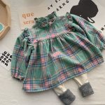 【66-100cm】シャツ チェック柄 コントラストカラー 可愛い トップス - 画像 (3)