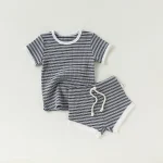 【73-110cm】セットアップ ベビー ボーダー柄 カジュアル - 画像 (6)