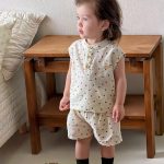 【73-110cm】セットアップ ノースリーブ ドット 肌に優しい - 画像 (3)