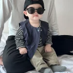 【66-100cm】ベスト or ボーダーシャツ ベビー 男の子 カジュアル - 画像 (2)