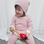 【66-90cm】ロンパース＆レギンス＆帽子 ボーダー 肌触り良い シンプル カラフル ベビー服 - 画像 (13)