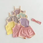 【66-100cm】キャミ セットアップ ベビー 女の子 バンド付き シンプル - 画像 (5)