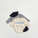 【66-100cm】ロンパース かわいい 「LOVES」 肌触り良い 出産祝い 赤ちゃん - 画像 (6)