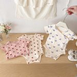 【66-90cm】ロンパース 蝶結び リブ 可愛い 肌触り良い 赤ちゃん - 画像 (3)