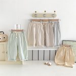【73-120cm】ロングパンツ ストライプ柄 リネン コットン - 画像 (9)