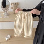 【73-120cm】ロングパンツ ストライプ柄 リネン コットン - 画像 (11)