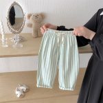 【73-120cm】ロングパンツ ストライプ柄 リネン コットン - 画像 (12)