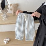 【73-120cm】ロングパンツ ストライプ柄 リネン コットン - 画像 (13)