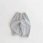 【73-120cm】ロングパンツ ストライプ柄 リネン コットン - 画像 (4)