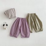 【73-120cm】パンツ キッズ 無地 カジュアル ゆったり