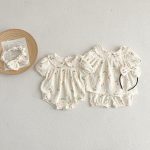 【66-100cm】ベビー 女の子 花柄 ロンパース/セットアップ - 画像 (3)