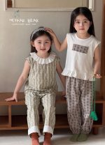 【100-170cm】パジャマ 綿95% ノースリーブ 女の子 花柄 キッズ 部屋着 エアコン対策 ルームウェア