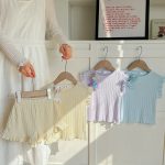 【90-140cm】女の子 おしゃれ フリル 無地 セットアップ - 画像 (8)