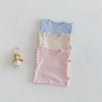【73-120cm】ベスト or パンツ ベビー 女の子 無地 おしゃれ フリルデザイン - 画像 (2)