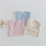 【73-120cm】ベスト or パンツ ベビー 女の子 無地 おしゃれ フリルデザイン - 画像 (5)