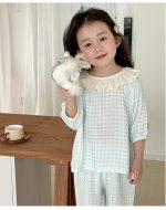 【100-160cm】パジャマ ガーゼ 女の子 ルームウェア 七分袖 上下セット エアコン対策 キッズ 部屋着 - 画像 (12)