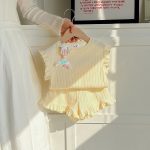 【90-140cm】女の子 おしゃれ フリル 無地 セットアップ - 画像 (13)